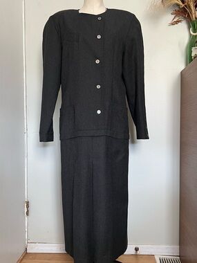 Paul Costelloe Black Wool Blend dress suit. Early 90’s Vintage